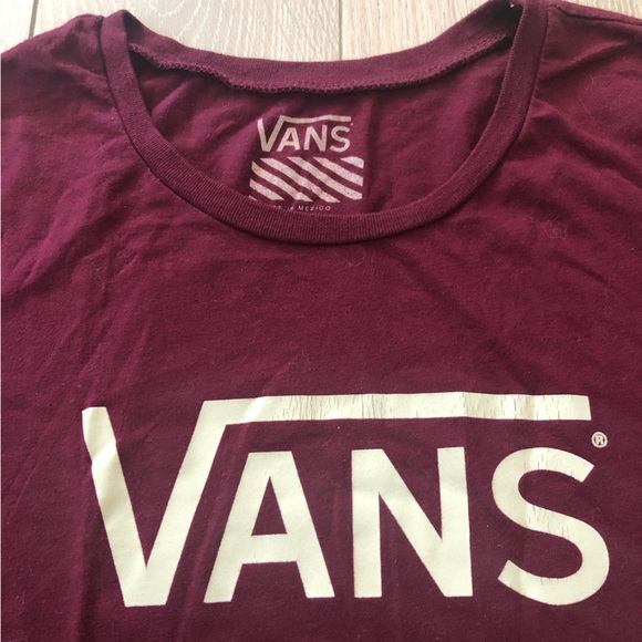 Vans Logo T Shirt in Maroon Women’s Size L - Picture 4 of 7